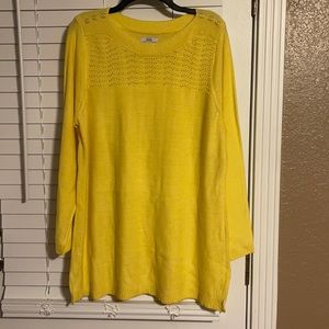 New Croft & Barrow Long Sleeve Tunic Sweater, Design Front, Women’s Size XXL